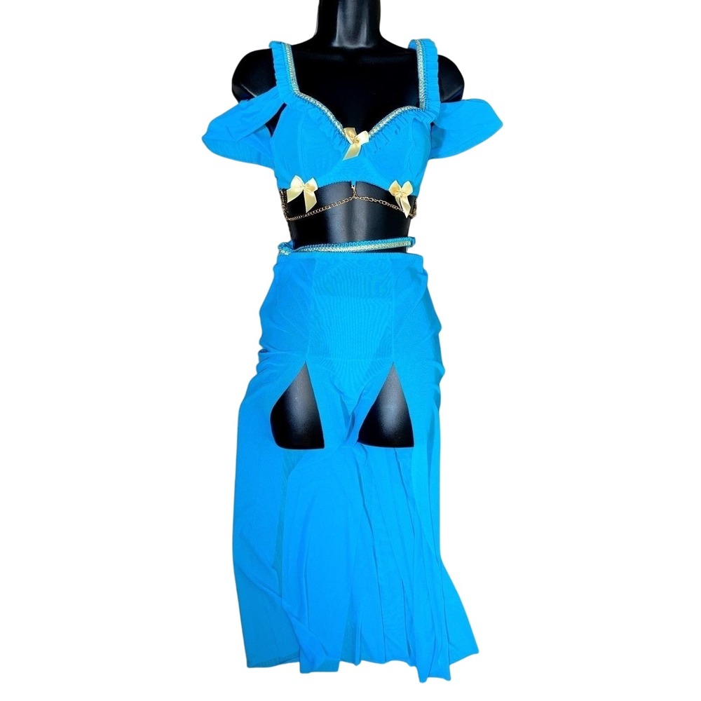 New Small Disney Jasmine Aladdin Princess Halloween Sexy Costume Belly Dance